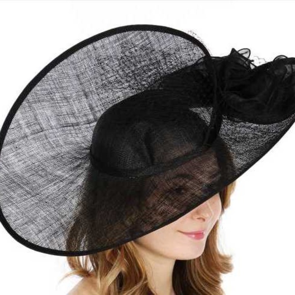 Sinamay fascinator organza flower corsage Hat - Picture 1 of 3